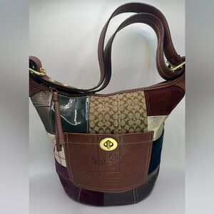 Coach Bleeker Holiday Patchwork 11356 purse shoulder duffle bucket bag